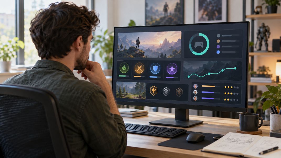 designer reviewing dashboard concepts